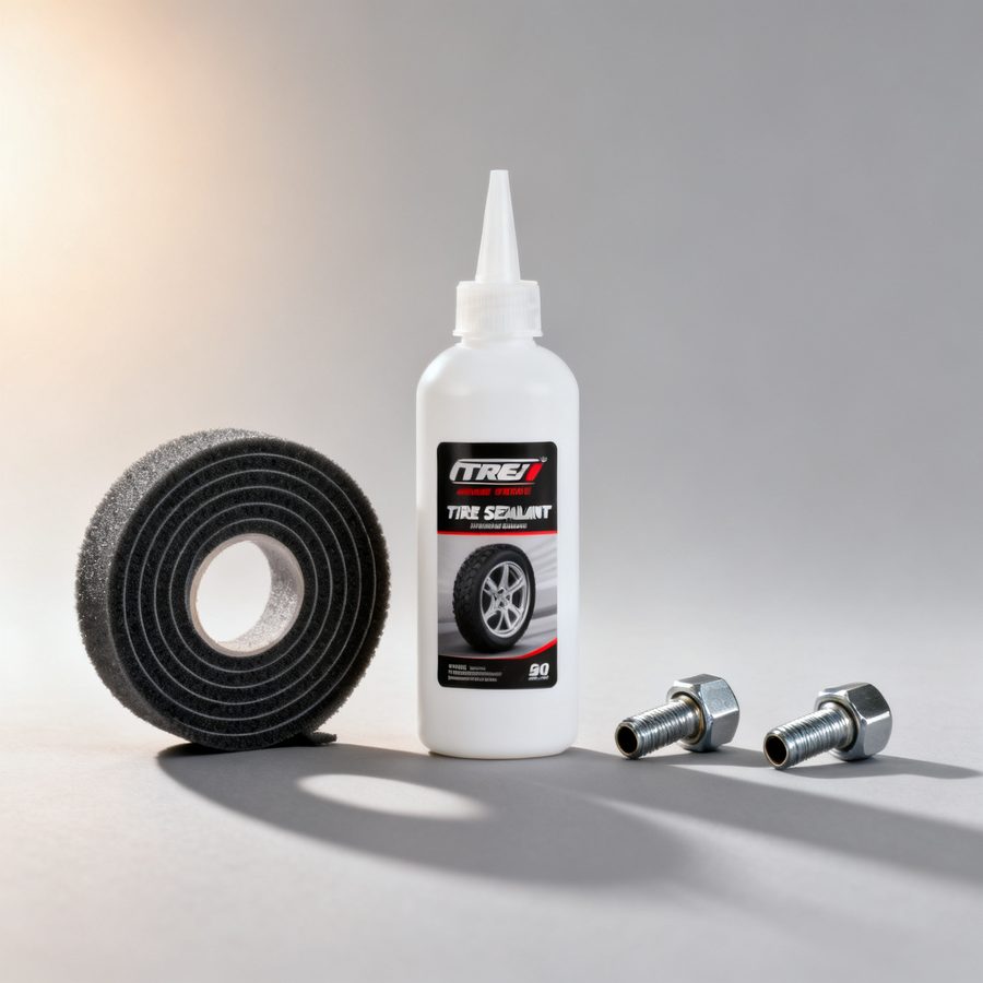 Kit anti-crevaison, mousse et valves