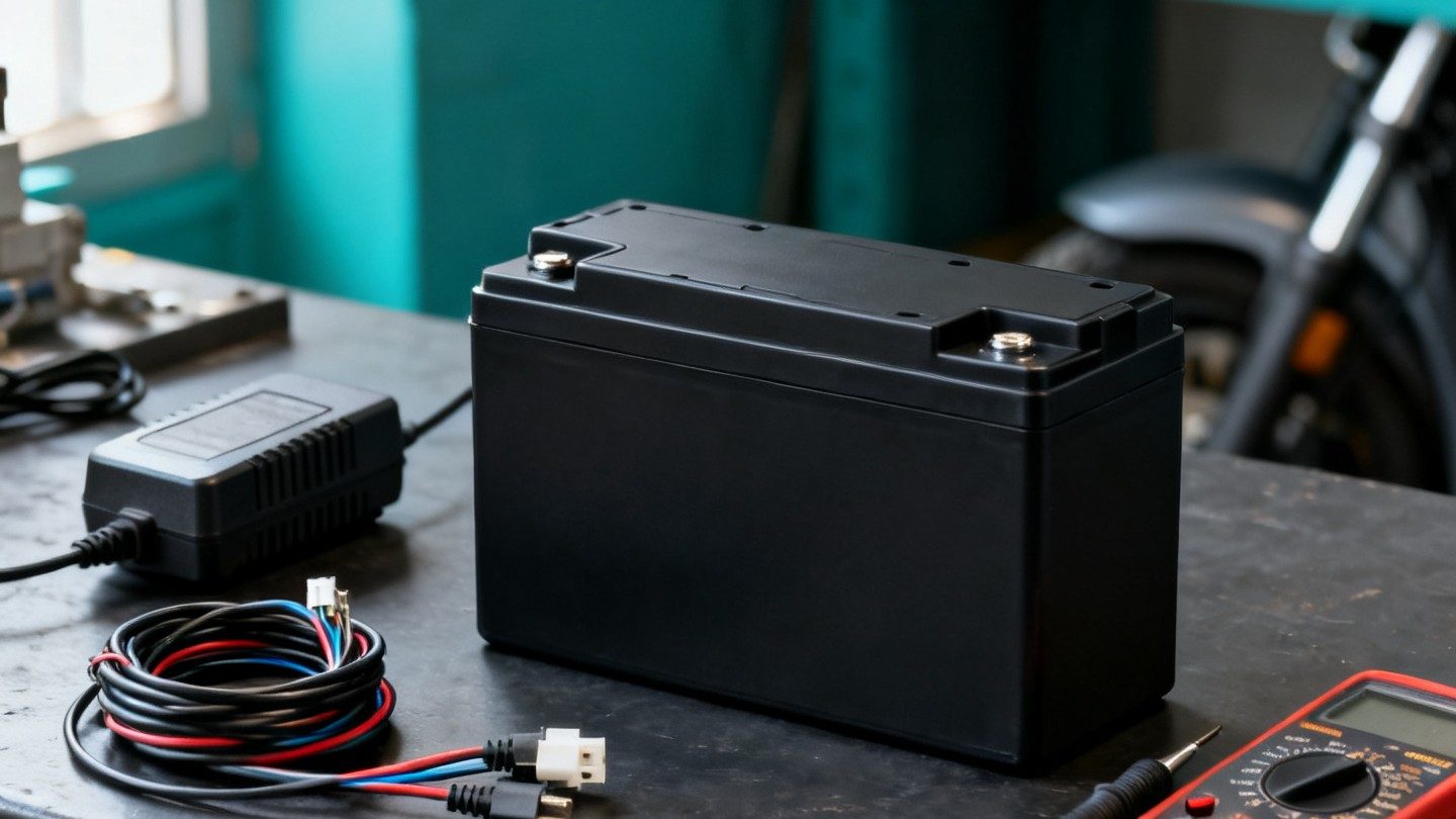 Batterie de trottinette, chargeur, faisceau de câbles et multimètre